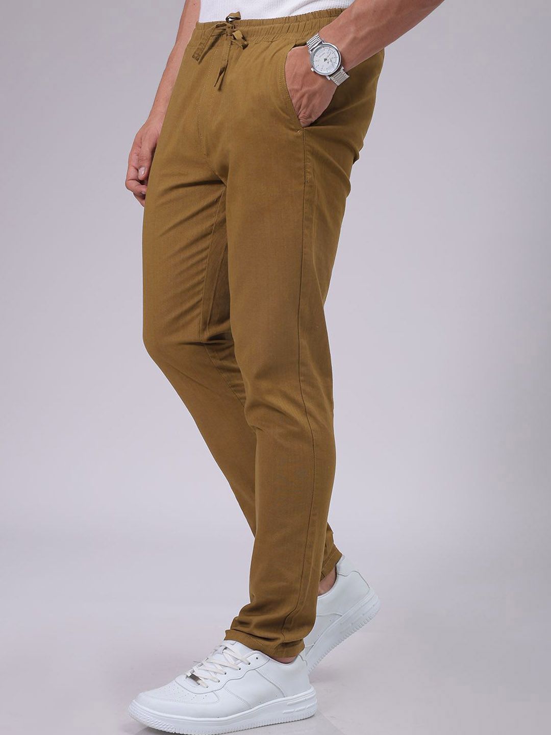 The Indian Garage Co Men Slim Fit Joggers Solid Trousers