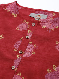 Anouk Men Floral Printed Round Neck Straight Kurta