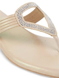 Metro Embellished Open Toe Flats