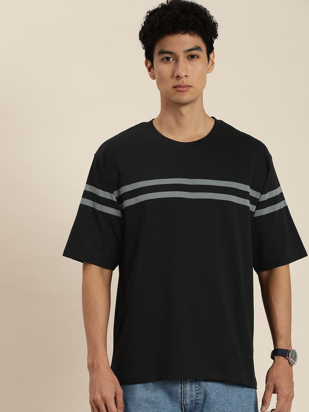 DILLINGER Men Striped Oversized T-shirt