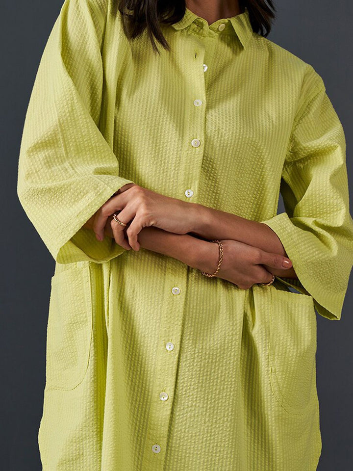 AND Self Design Mandarin Collar Cotton Top