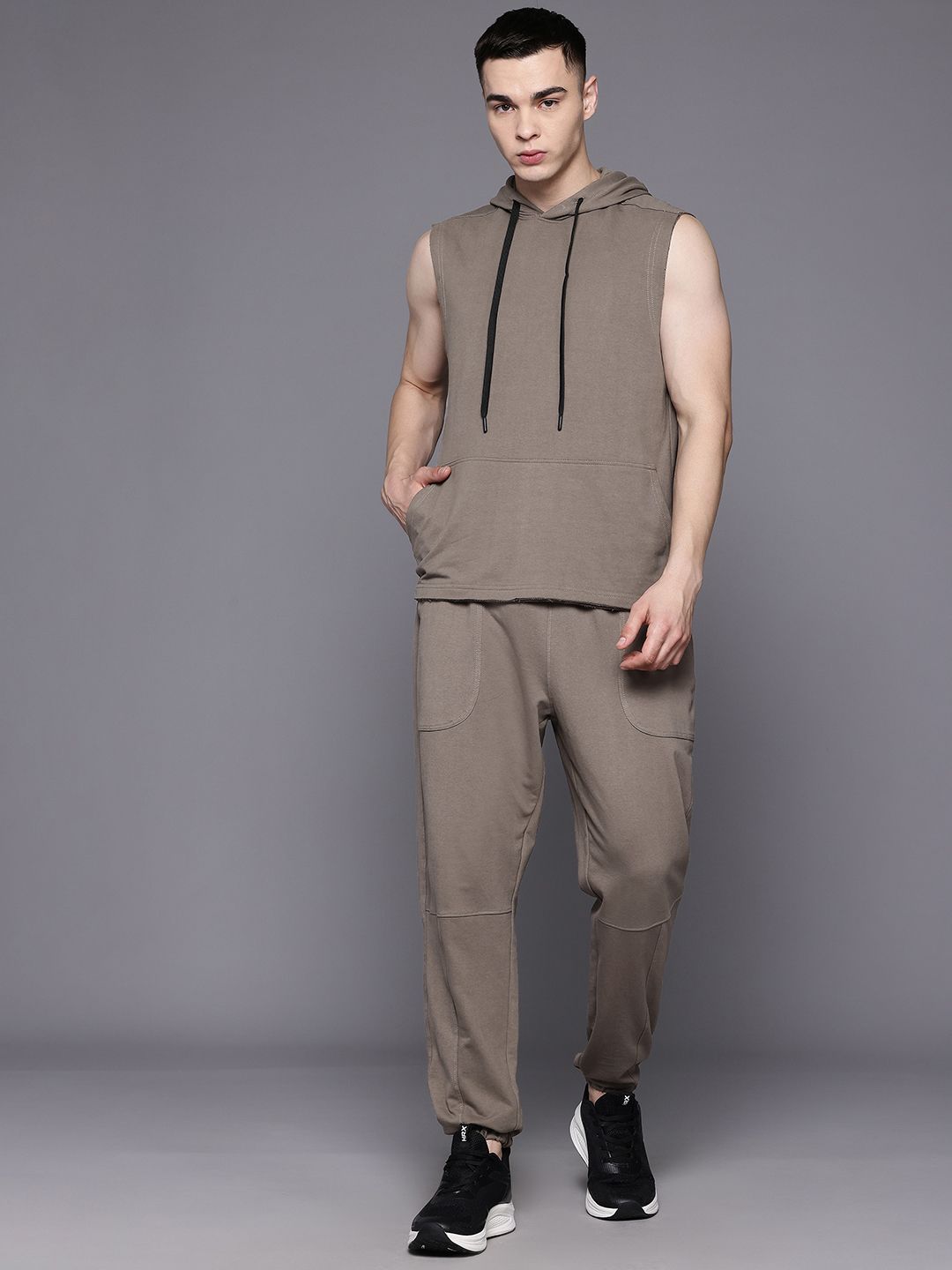 HRX by Hrithik Roshan Hooded Sleeveless Training Tracksuits