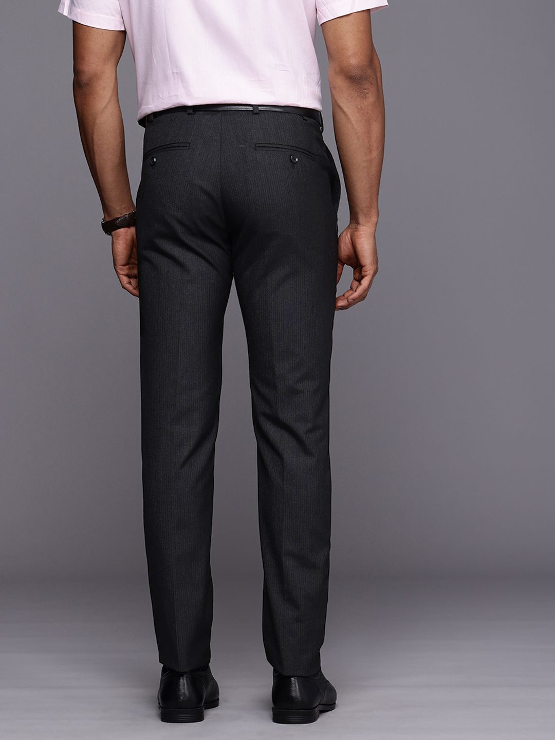 Raymond Men Striped Slim Fit Trousers