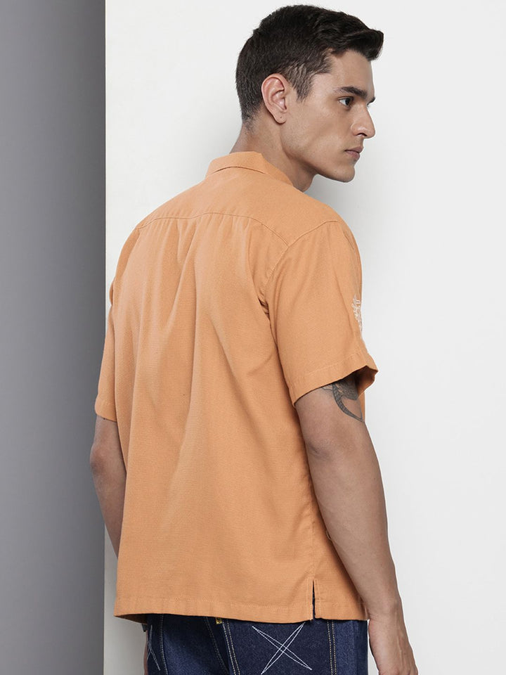 The Indian Garage Co Pure Cotton Embroidered Opaque Relaxed Fit Casual Shirt