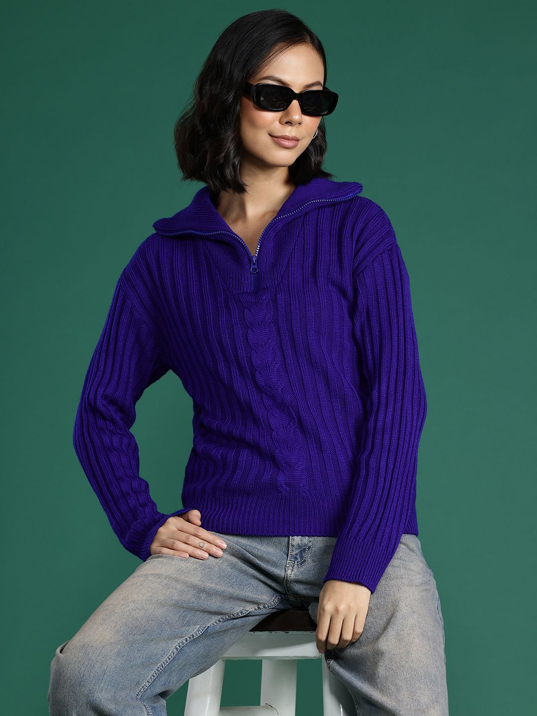 DressBerry Acrylic Ribbed Pullover