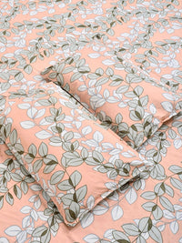 Myntra Elegant Homes Orange Floral 300 TC King Bedsheet with 2 Pillow Covers