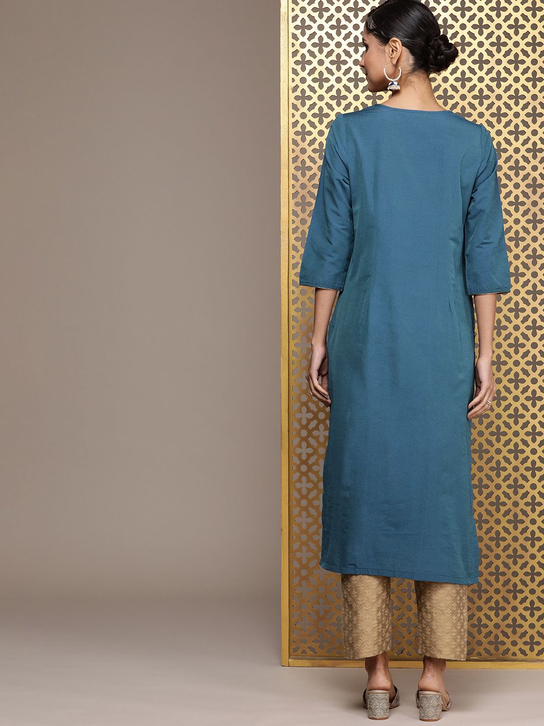 House of Pataudi Embellished Straight Jashn Kurta