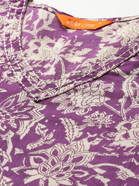 Indo Era Floral Printed Pure Cotton Kurta