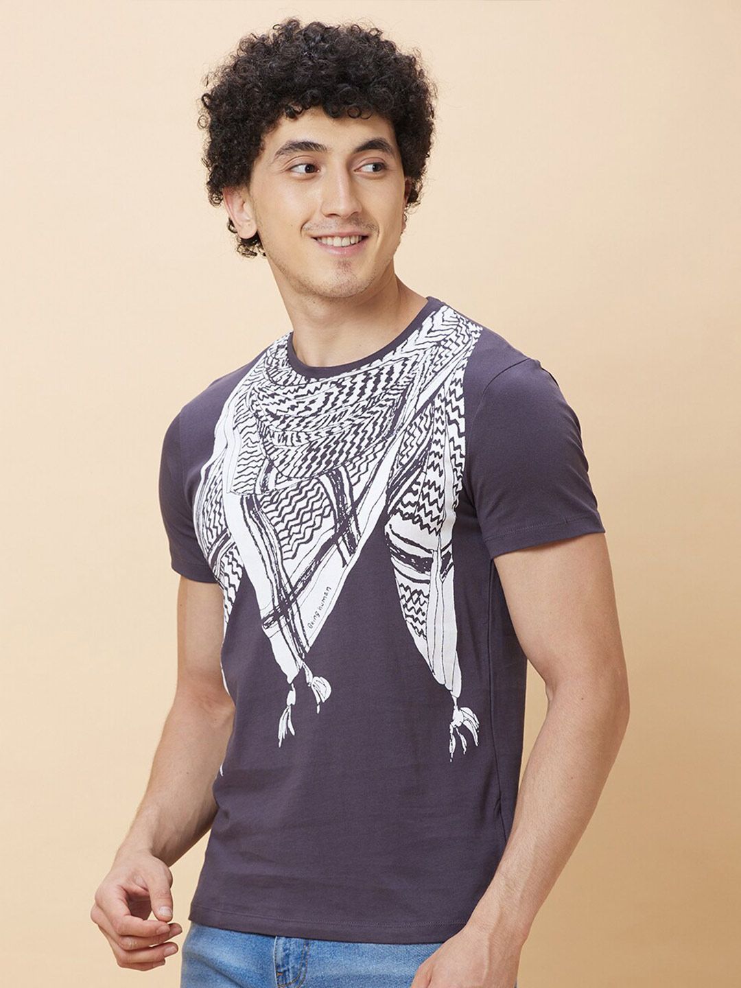 Being Human Graphic Printed Round Neck Pure Cotton T-shirt