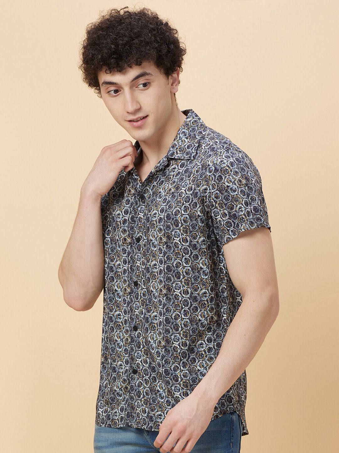 Being Human Slim Fit Geometric Printed Casual Shirt