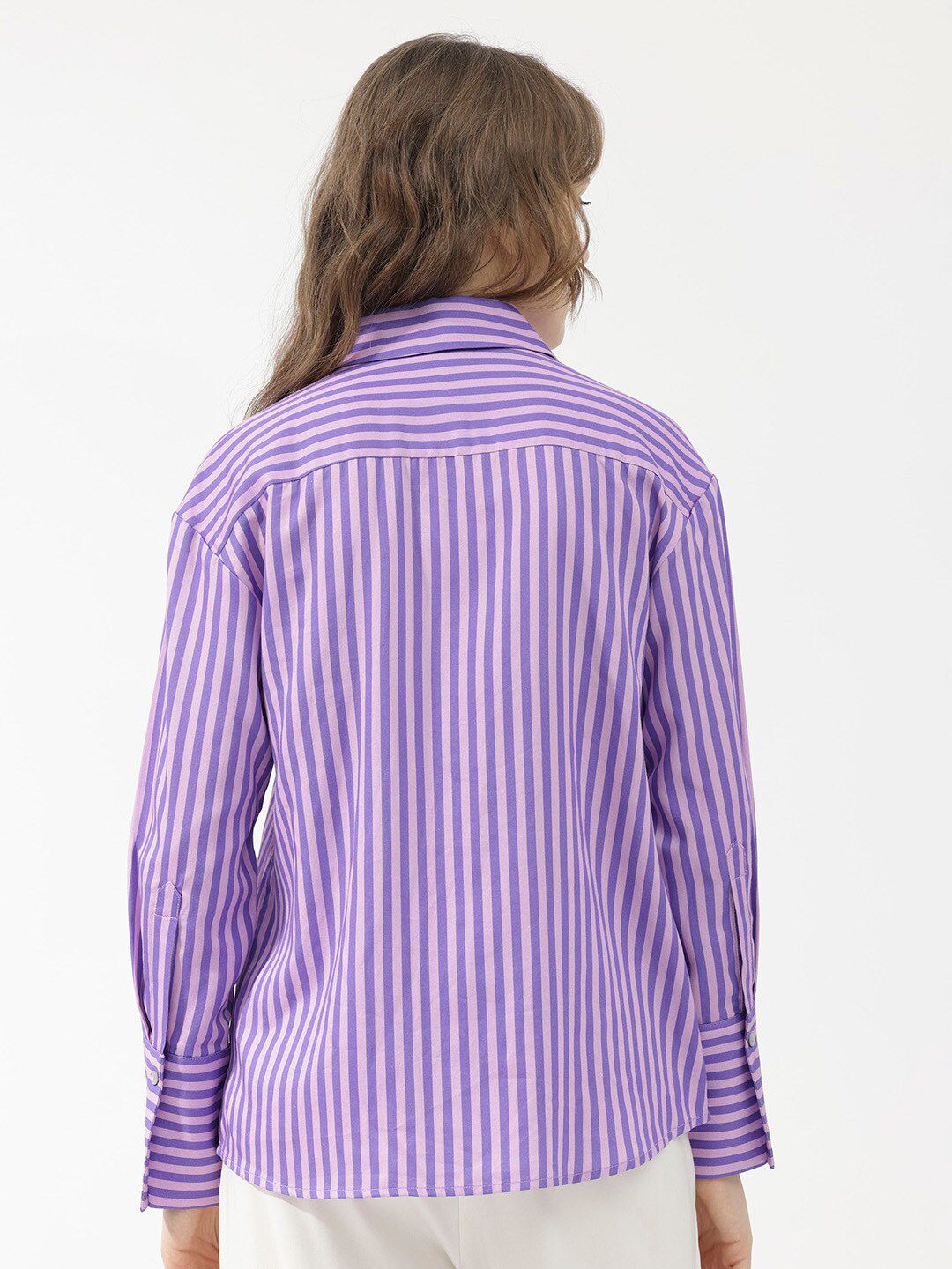 RAREISM Slim Fit Vertical Striped Casual Shirt
