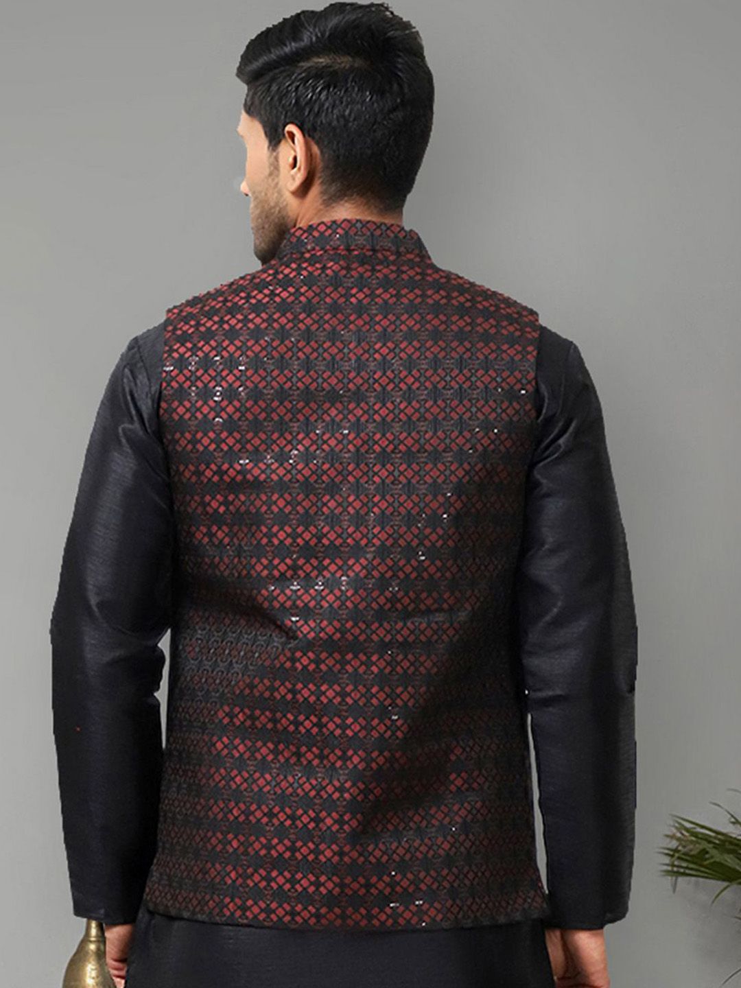 Anouk Printed Woven Nehru Jacket