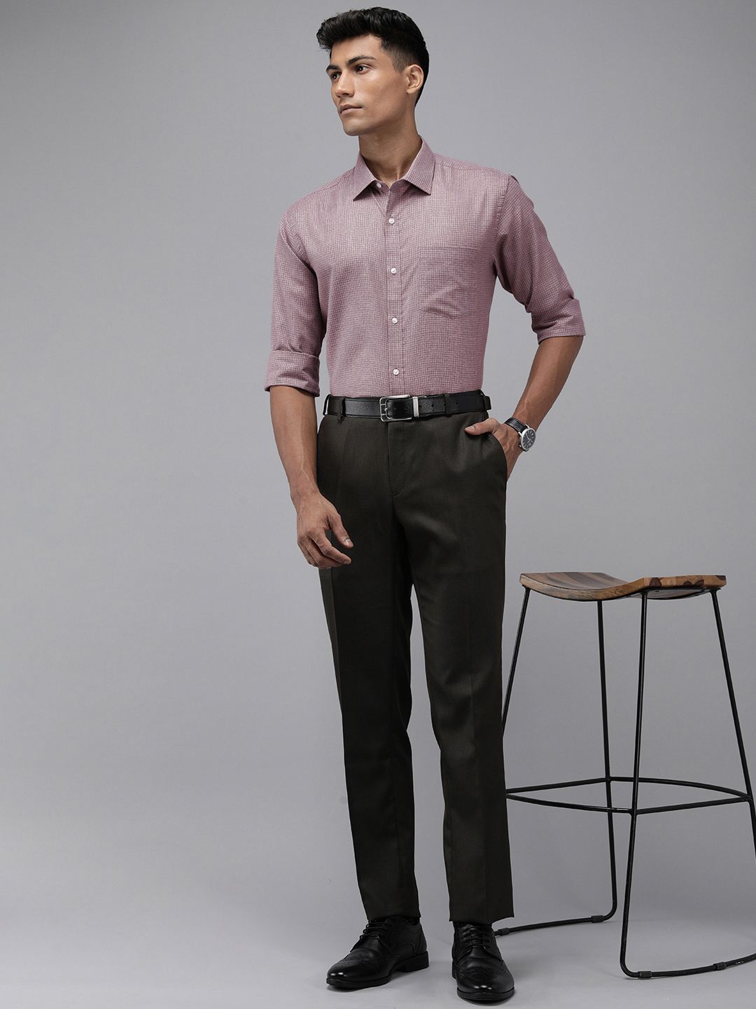 Park Avenue Self Design Slim Fit Opaque Formal Shirt