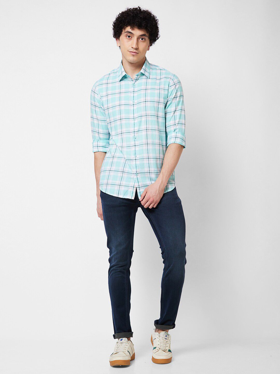 SPYKAR Men Tartan Checked Opaque Cotton Casual Shirt