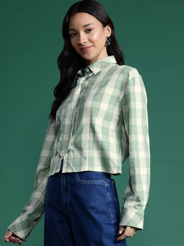 DressBerry Checked Casual Shirt with Tie