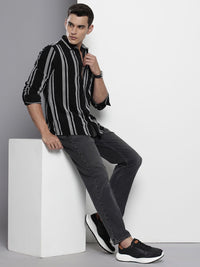 The Indian Garage Co Pure Cotton Striped Corduroy Casual Shirt