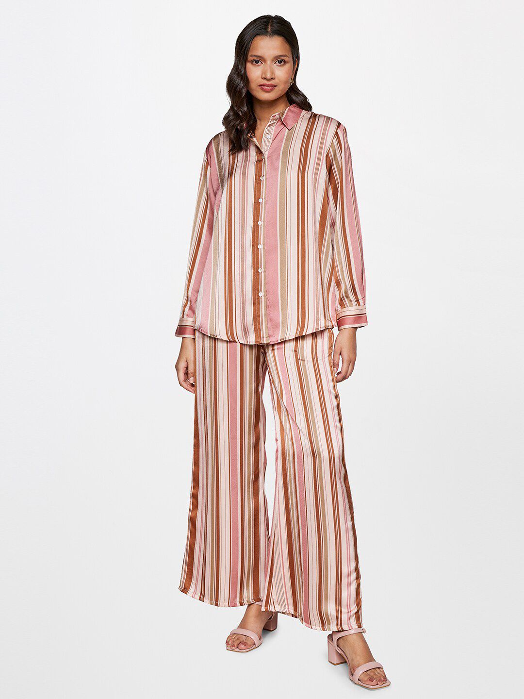 AND Striped Long Sleeves Shirt With Trousers