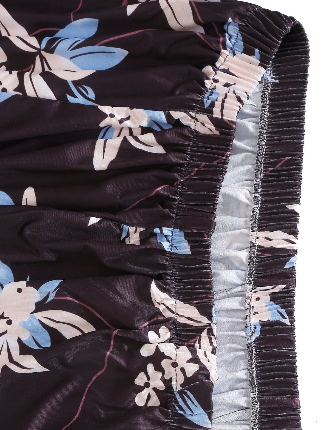 Cortina Brown & Beige Floral Printed 1-Seater Sofa Cover