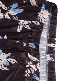 Cortina Brown & Beige Floral Printed 1-Seater Sofa Cover