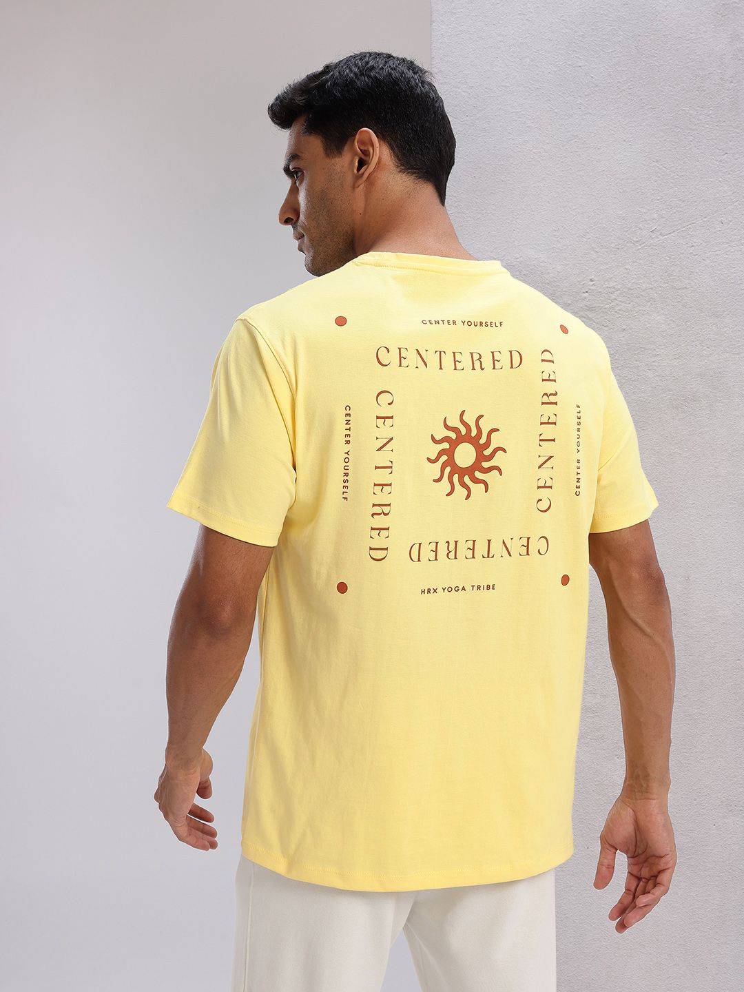 HRX by Hrithik Roshan Printed Pure Cotton Yoga T-shirt