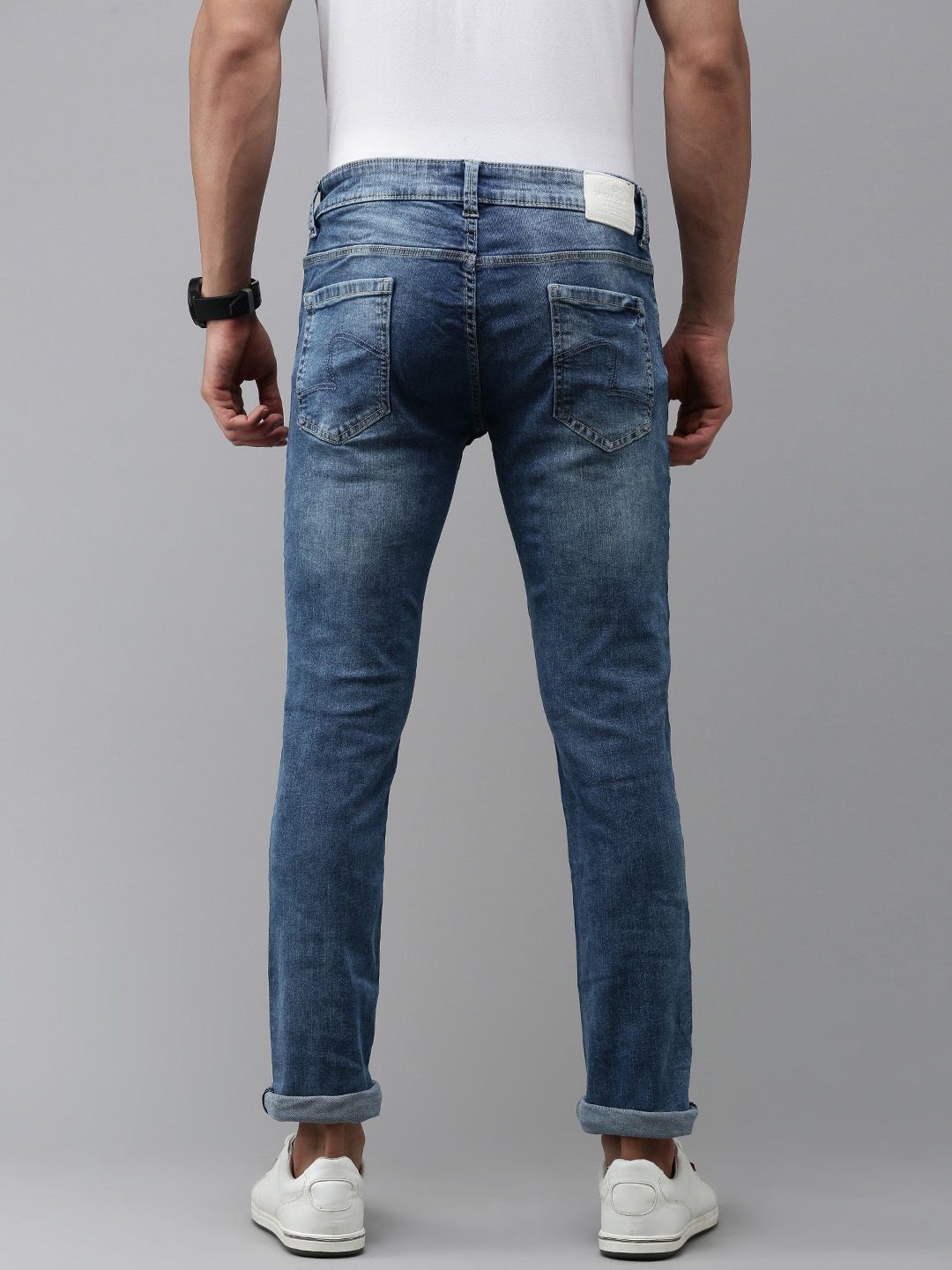 SPYKAR Men Slim Fit Low-Rise Heavy Fade Stretchable Jeans