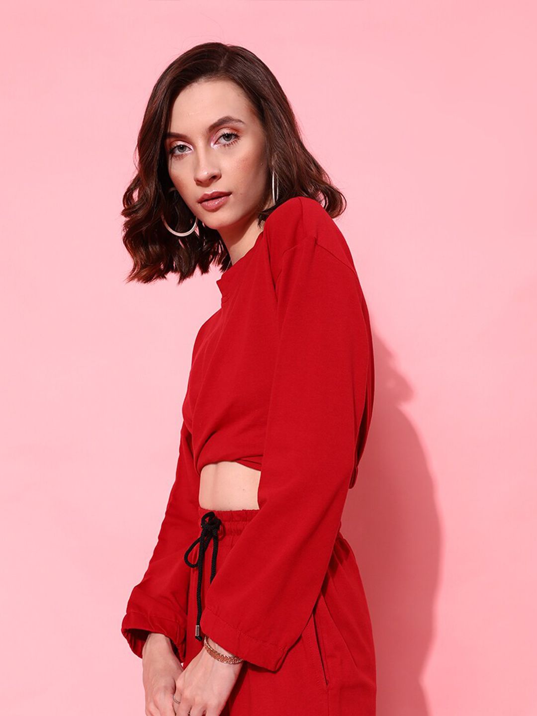 STREET 9 Women Charming Red Solid Sweatshirt