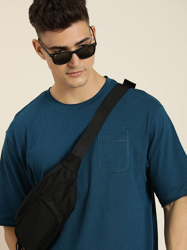 Dillinger Men Honeycomb Struktur T-shirt Poket Besar