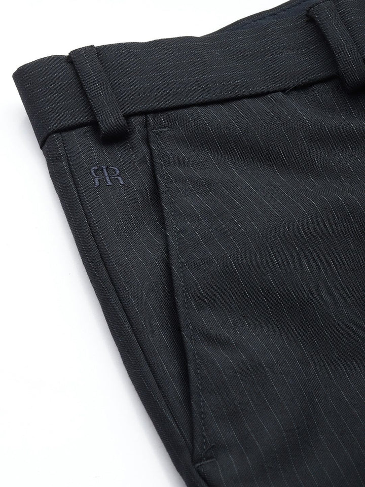 Raymond Men Striped Slim Fit Formal Trousers