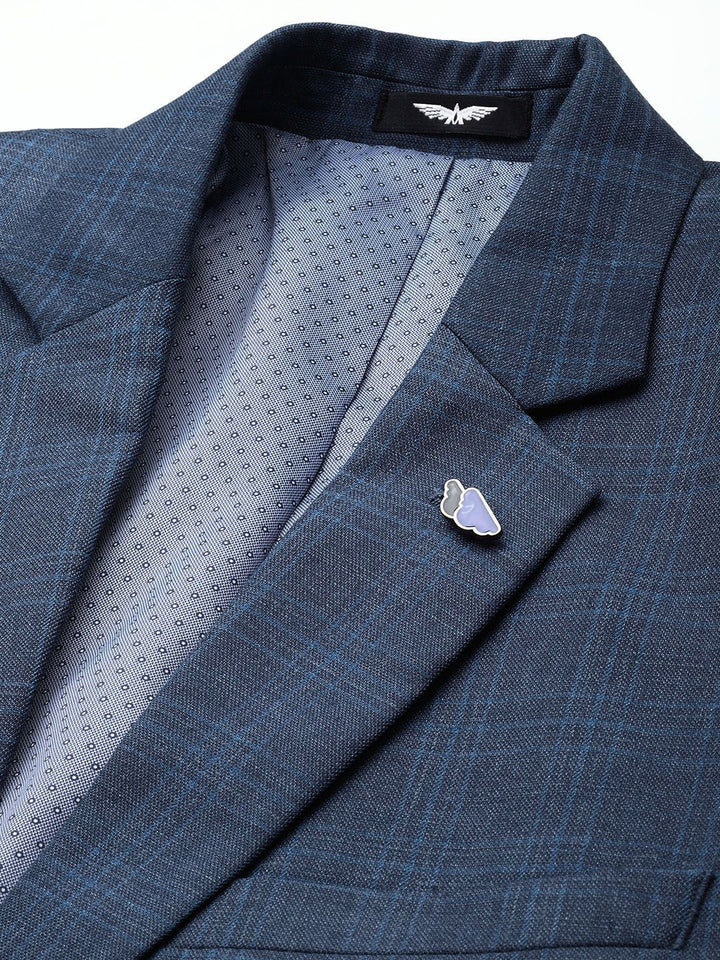 Park Avenue Checked Slim Fit  Single Breasted 3-Peice Formal Suit