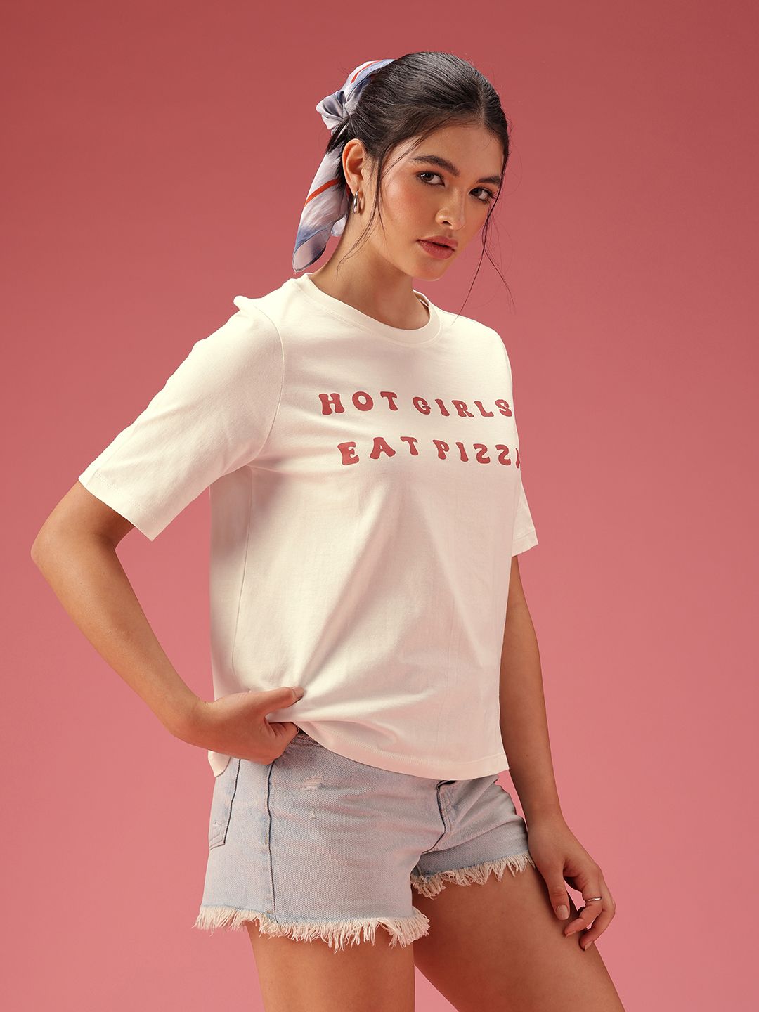 DressBerry Typography Printed Pure Cotton T-shirt