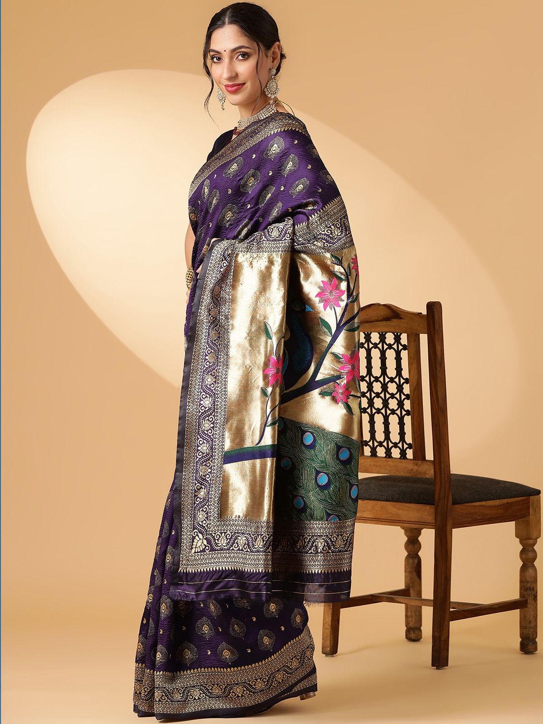 KALINI Ethnic Motifs Zari Paithani Saree