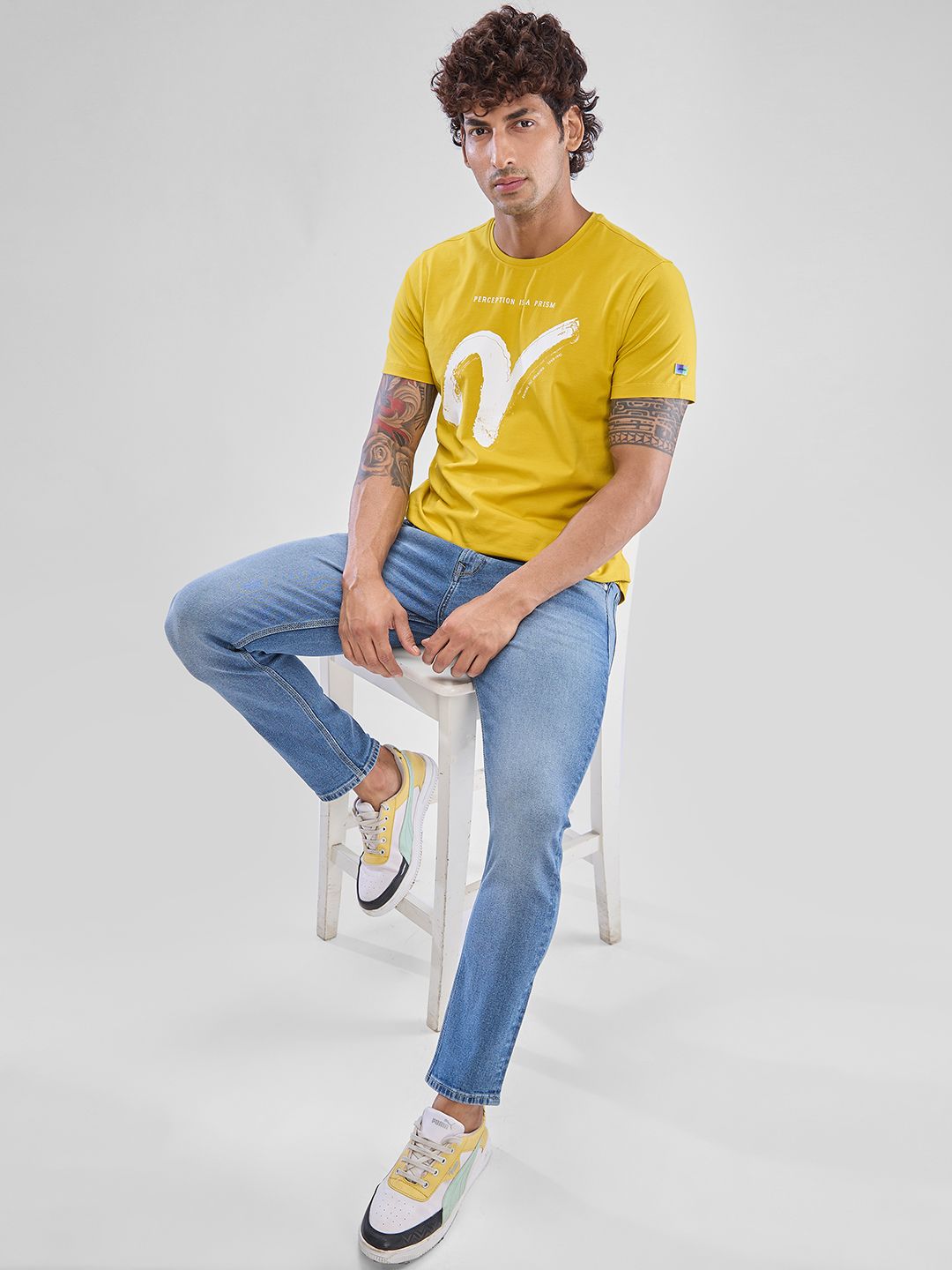SPYKAR Men Typography Printed Slim Fit T-shirt