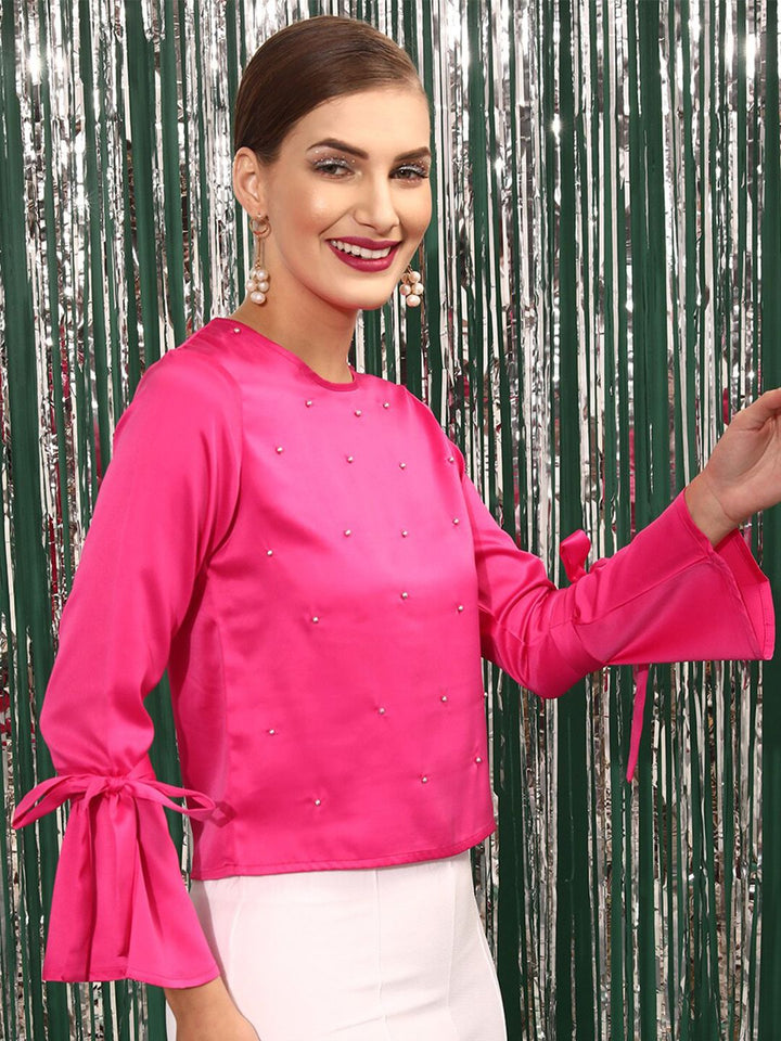 STREET 9 Embellished Bell Sleeves Top
