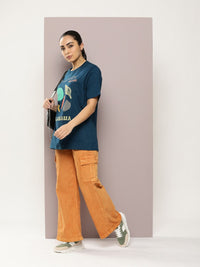 DILLINGER Graphic Printed Oversized Pure Cotton T-Shirt