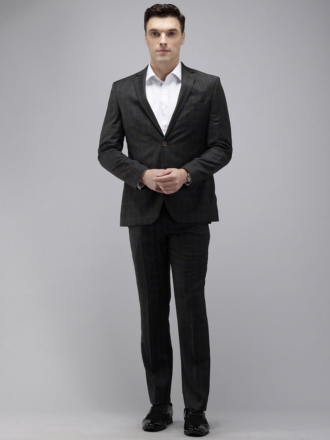 Park Avenue Checked Single Breasted Super Slim Fit 2 Piece Formal Suits