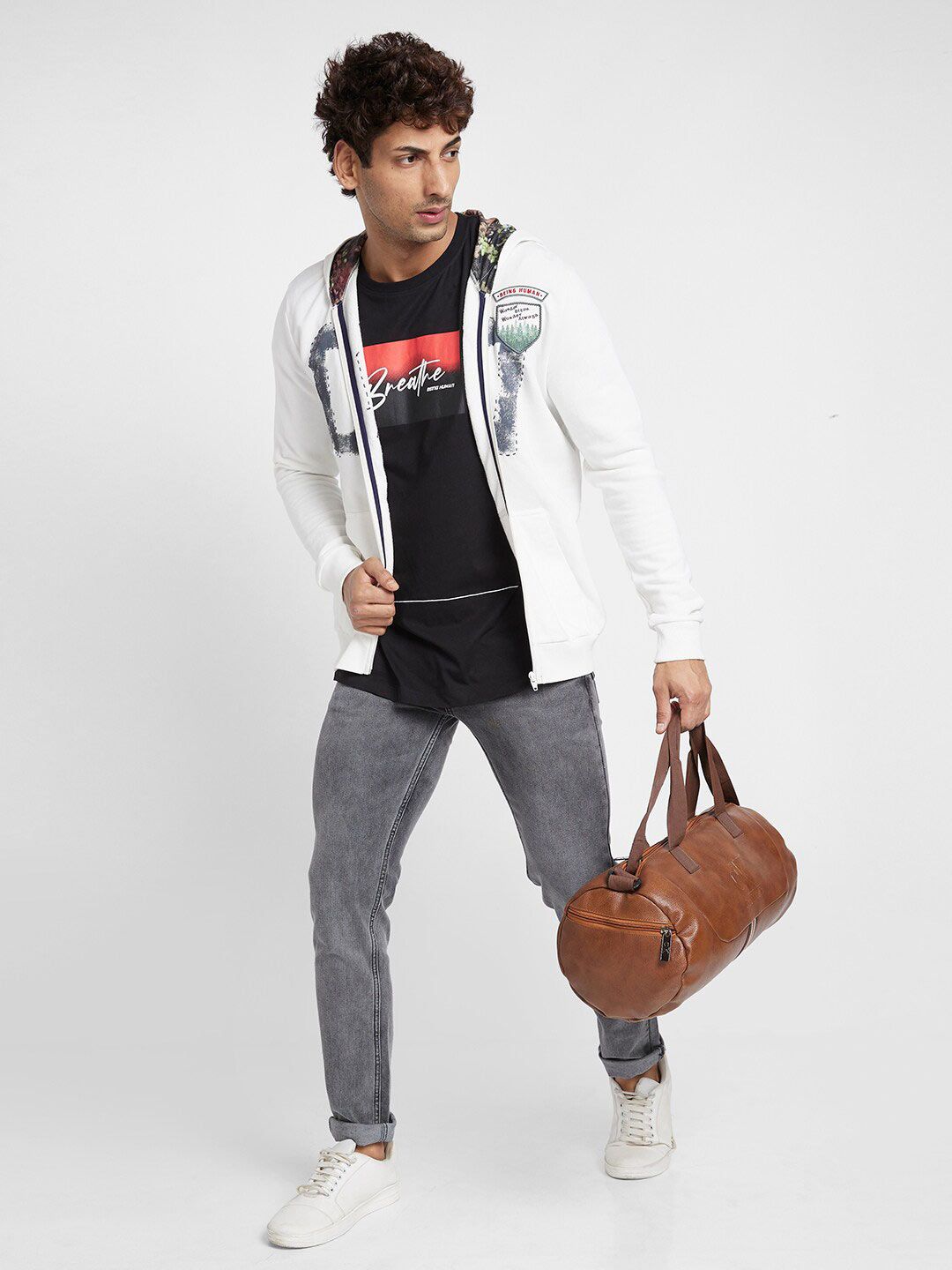 Being Human Graphic Printed Hooded Long Sleeves Sweatshirt