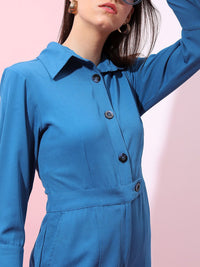 Tokyo Talkies Women Solid Three-Quarter Sleeves Basic Jumpsuit