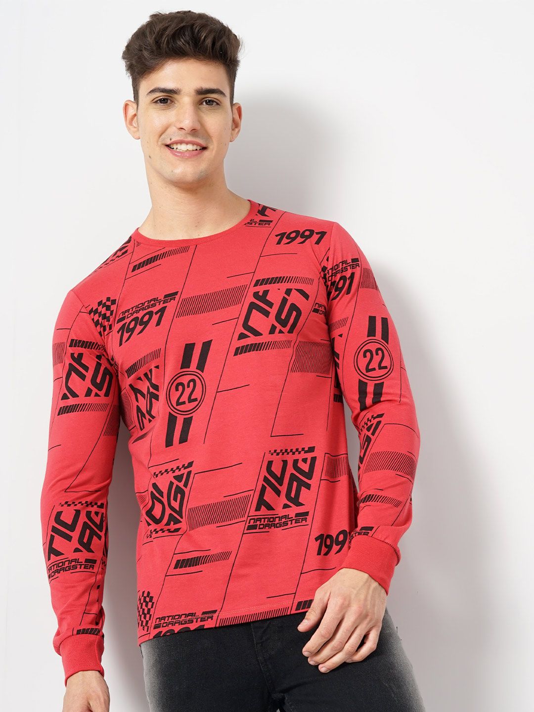 The Indian Garage Co Typography Printed Round Neck T-shirt
