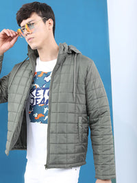 HIGHLANDER Men Olive Green Padded Jacket