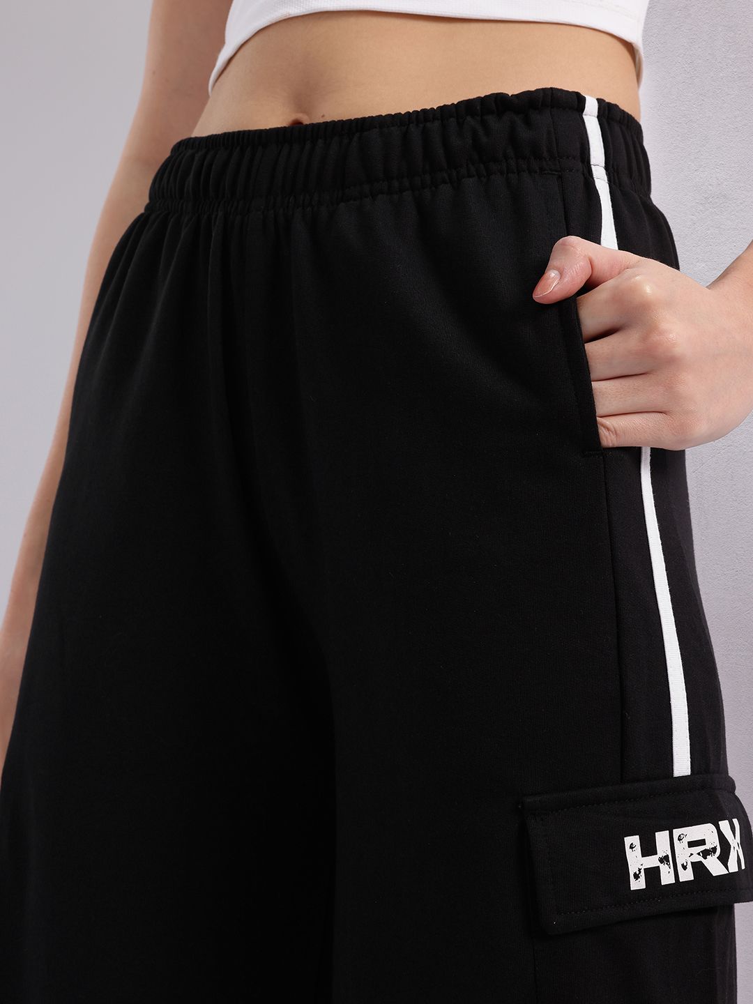 HRX by Hrithik Roshan  Women Lifestyle Side Stripe Cargo Track Pants