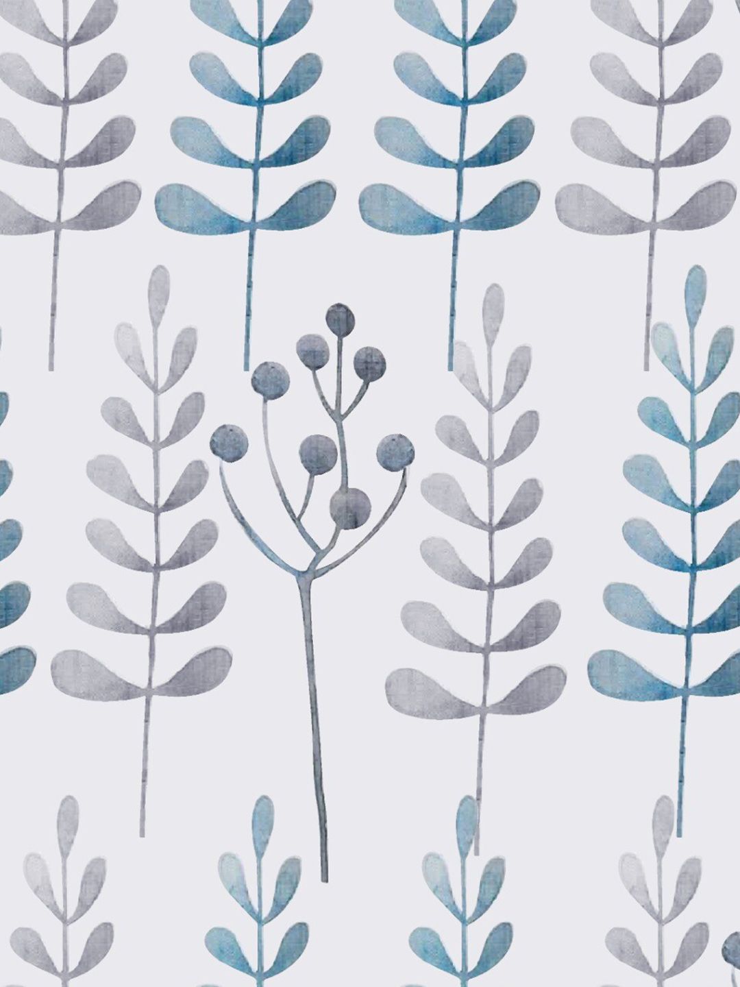 URBAN SPACE Blue & White Set of 2 Floral Sheer Door Curtain