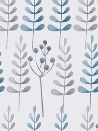 URBAN SPACE Blue & White Set of 2 Floral Sheer Door Curtain