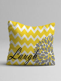 STITCHNEST Yellow & Grey Set of 2 Ethnic Motifs Square Cushion Covers