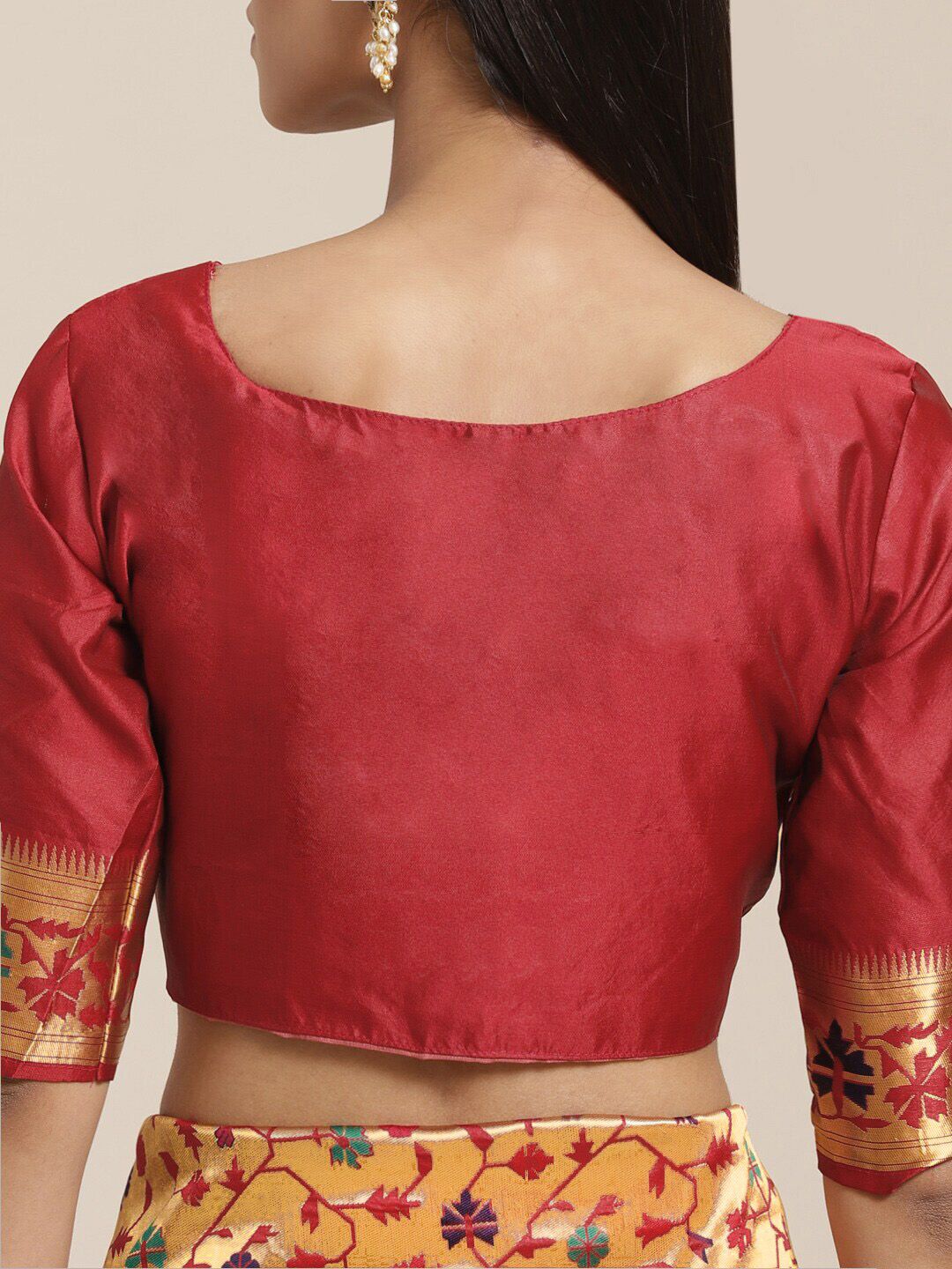 Saree mall Golden & Red Woven Design Banarasi Saree