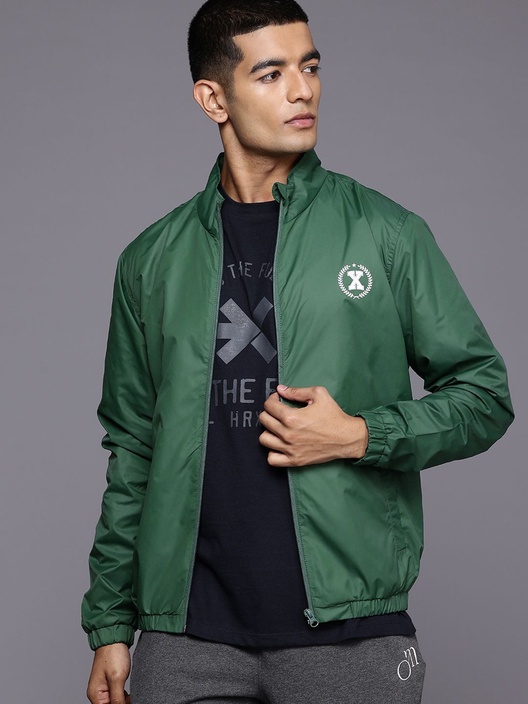 HRX by Hrithik Roshan Back Print Lifestyle Bomber Jacket