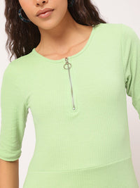 DressBerry Soft Grunge Ribbed Fit & Flare Dress