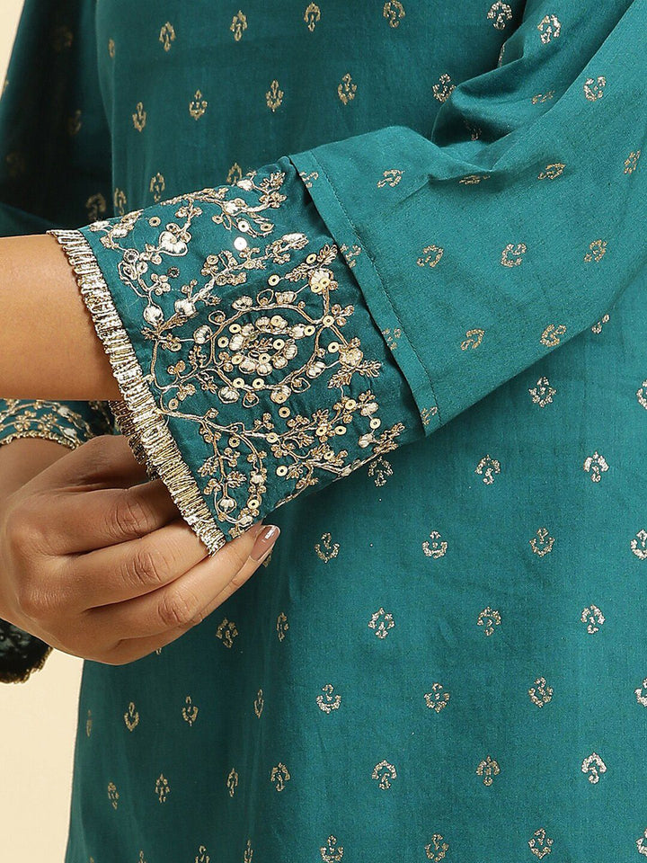 W Ethnic Motifs Printed Pure Cotton Anarkali Kurta