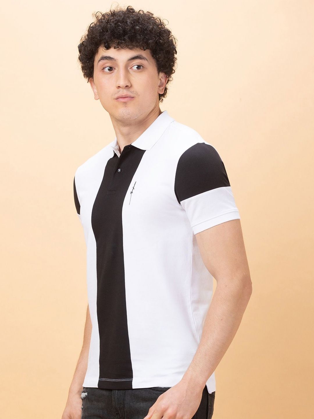 Being Human Men Colourblocked Polo Collar T-shirt