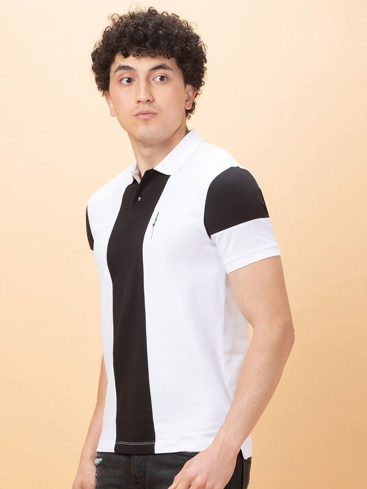 Being Human Men Colourblocked Polo Collar T-shirt