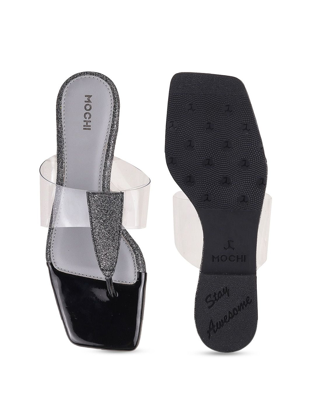 Mochi Shimmered Open Toe Flats